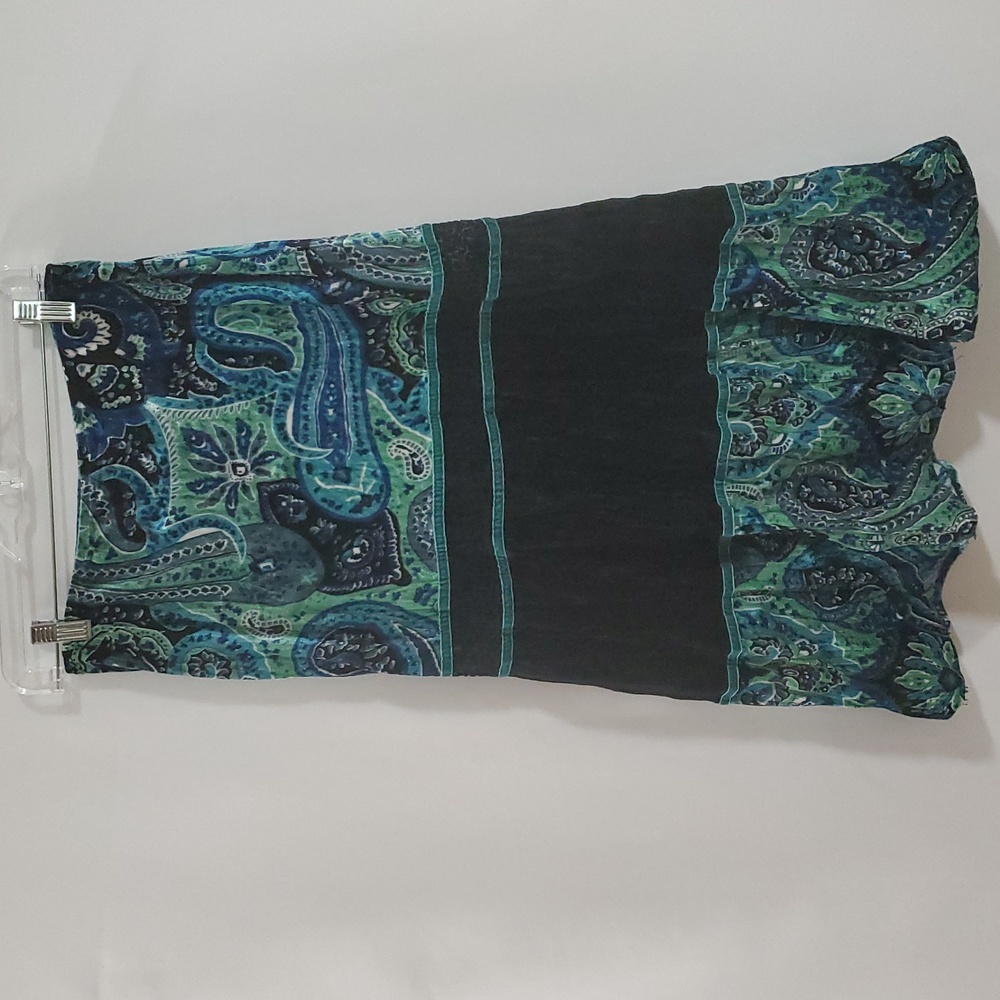 Tracy Evans Blue and Green Paisley Skirt Size Small